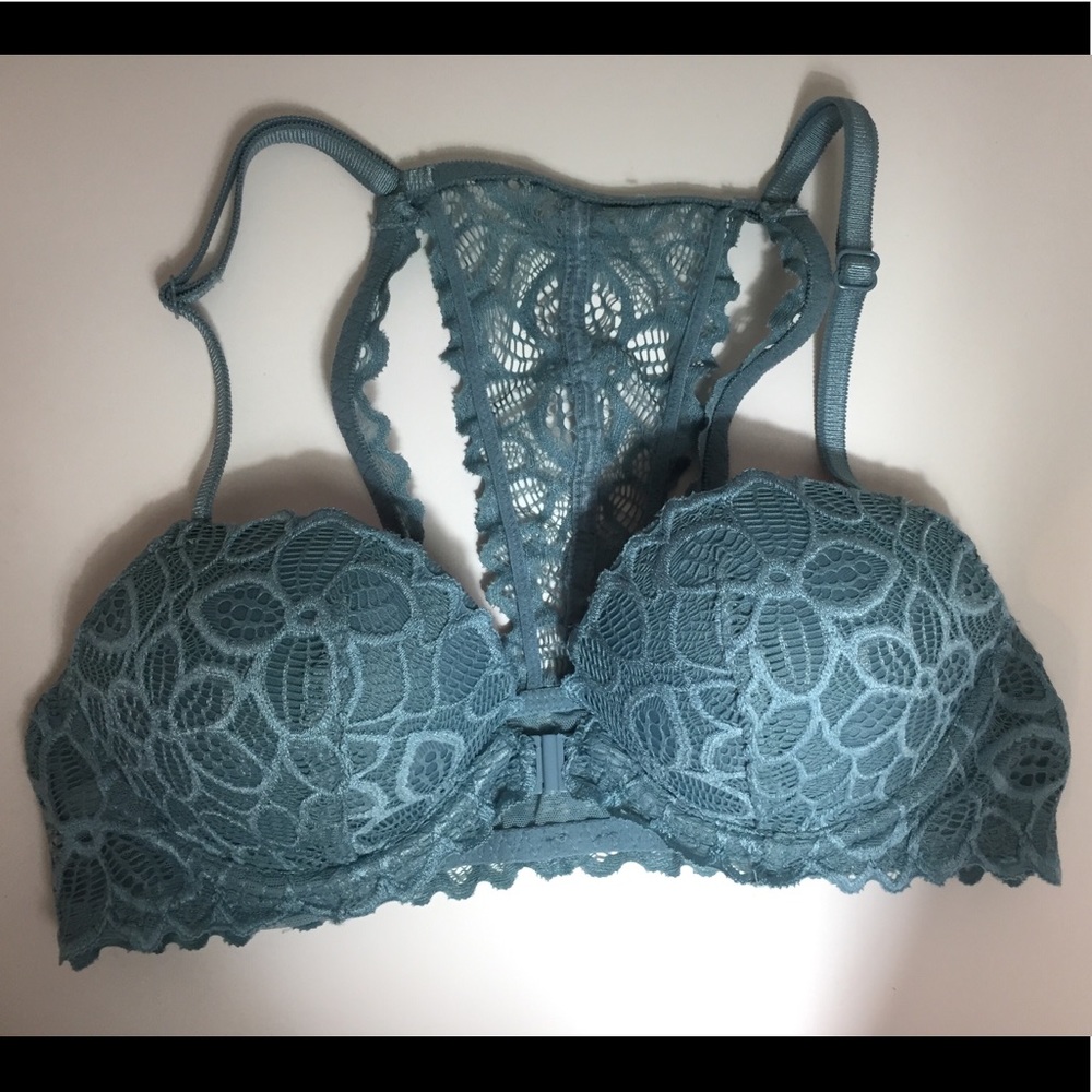 Victoria’s Secret, Blue Lace Racerback Bra